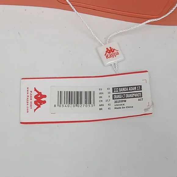 Kappa Banda Adam Light Orange Slide Sandals Size 10 NWT - Picture 6 of 7